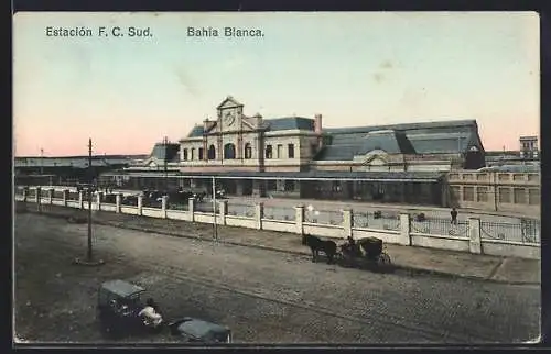 AK Bahia Blanca, Estacion F.C. Sud, Bahnhof