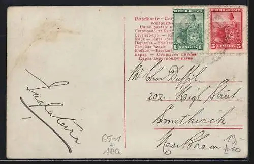 AK C. de Gomez, Puente de la Estacion F.C. Argentino, Bahnhof