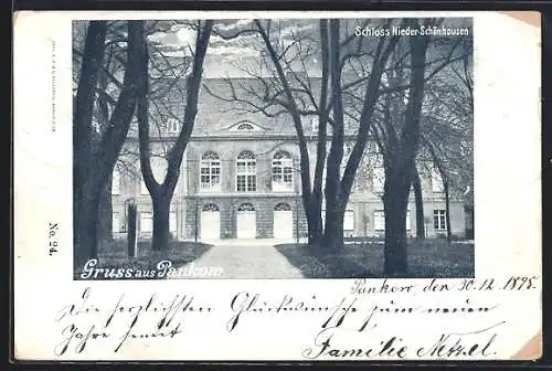 AK Pankow, Schloss Nieder-Schönhausen vm Anfahrtsweg
