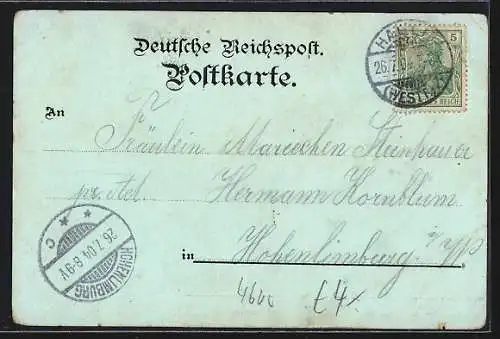 Lithographie Wetter / Ruhr, Ruine Vollmarstein