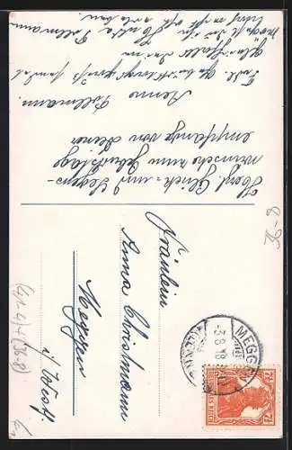 AK Segelschiff im Dock, Lobe den Herrn, meine Seele..., Ps. 103.2, Sinnspruch, Geburtstagsgruss