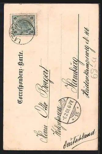 AK Frau in Tracht mit einem Schirm