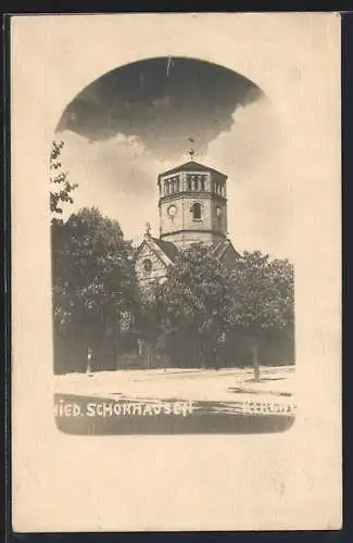 AK Niederschönhausen, Blick auf die Kirche
