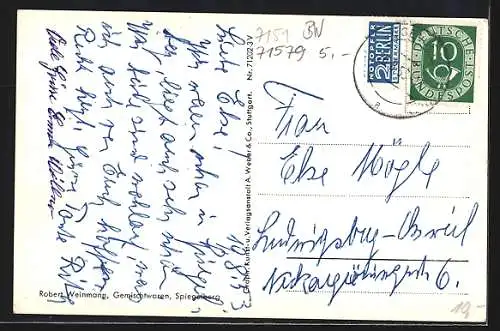 AK Spiegelberg / Württ., Ortsansicht aus der Vogelschau