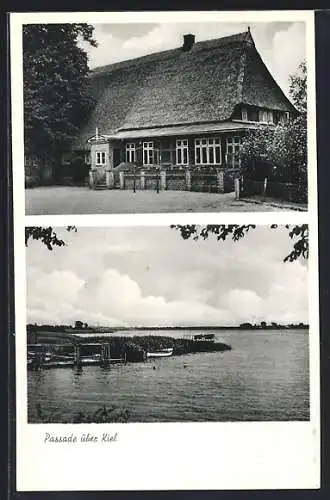 AK Passade b. Kiel, Altes Haus, Wasserpartie