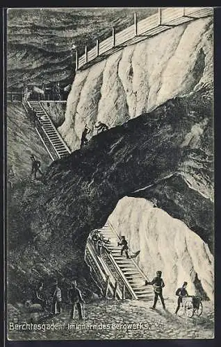 AK Berchtesgaden, Im Innern des Bergwerks
