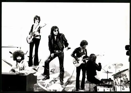 Fotografie Andre Csillag, bekannte Hard-Rock Band Steppenwolf bei einem Liveauftritt, Grossformat 29 x 21cm
