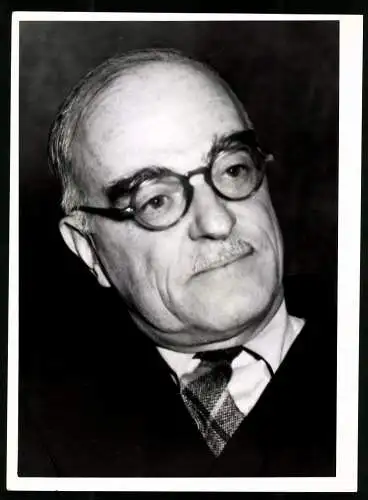Fotografie Erhard E. Rogge, Portrait amerikanischer Schriftsteller Thornton Wilder, Grossformat 18 x 25cm