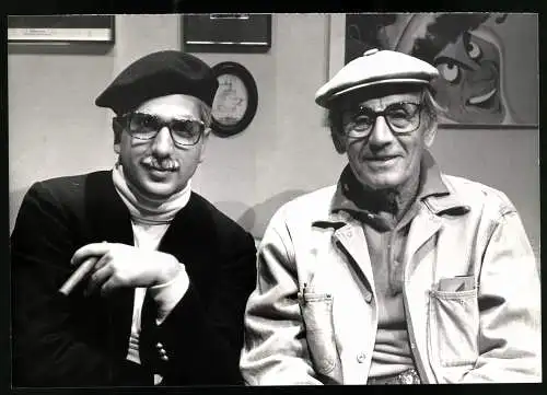 Fotografie Komiker Groucho Marx mit seinem Sohn Arthur Marx, Marx Brothers, Grossformat 25 x 18cm