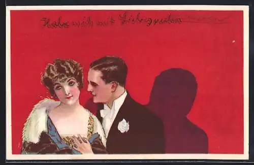 Künstler-AK Mauzan: Elegantes junges Paar im Dialog
