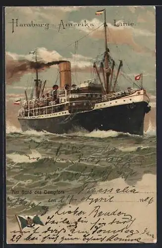 Künstler-AK Willy Stoewer: Passagierschiff Thessalia auf hoher See