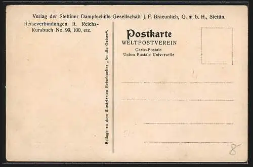 Künstler-AK Willy Stoewer: Schnelldampfer der Sassnitzlinie in der Nähe des Hafens
