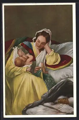 Künstler-AK sign. Danhauser: Mutter und Kind