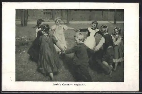 Künstler-AK sign. Berthold Genzmer: Kinder beim Reigenspiel