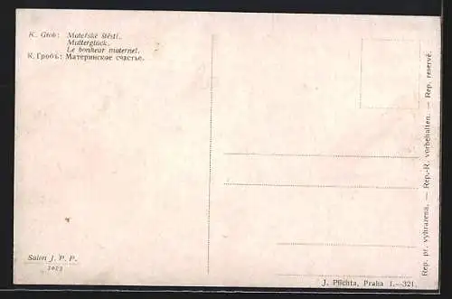 AK Mutter mit ihren zwei Kindern ist glücklich