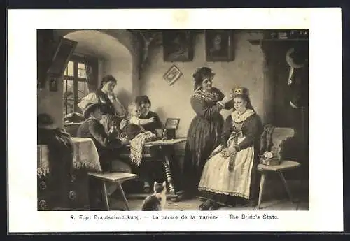 Künstler-AK sign. R. Epp: Brautschmückung