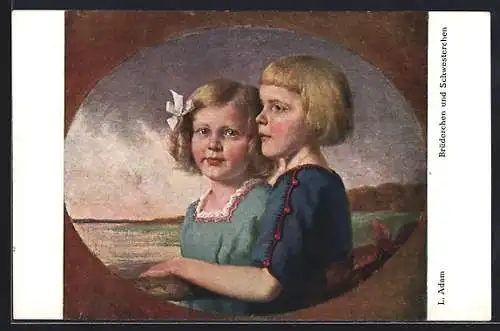 Künstler-AK sign. L. Adam: Brüderchen und Schwesterchen