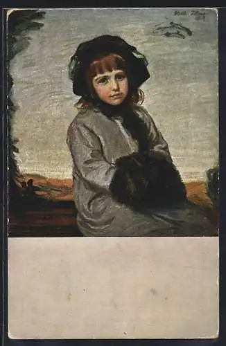 Künstler-AK sign. Walter Illner: Hildrut in winterlicher Kleidung