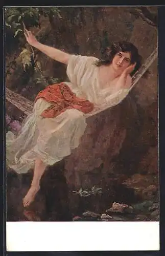 Künstler-AK sign. Abel Boyé: Sarah im Bade
