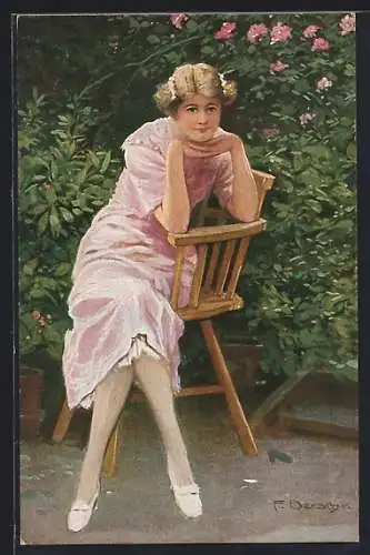 Künstler-AK Degi Nr. 557: Dornröschen, Fräulein-Portrait