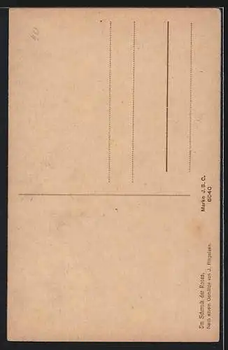 Künstler-AK Seitliches Portrait einer jungen Frau mit Blumen im Haar