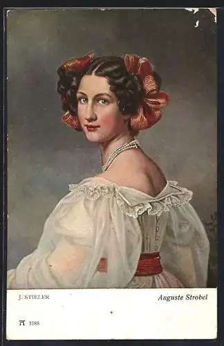 Künstler-AK sign. J. Stieler: Schönheiten-Galerie König Ludwig I., Auguste Strobl