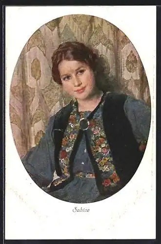 Künstler-AK sign. Prof. Ludwig Meyn: Sabine, Portrait einer lächelnden Frau