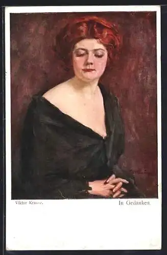 Künstler-AK Brüder Kohn (B.K.W.I) Nr. 1085: Viktor Krausz: In Gedanken
