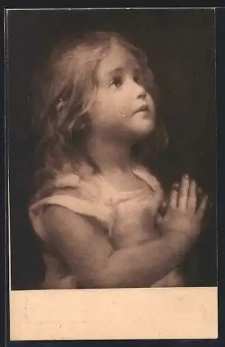 Künstler-AK sign. Storch: Morgengebet, Mädchen betet