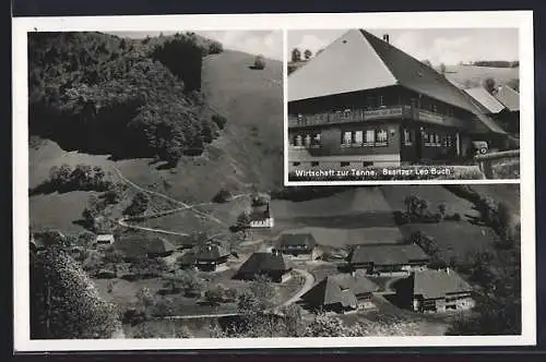 AK Tunau / Schwarzwald, Gasthaus zur Tanne, Ortsansicht