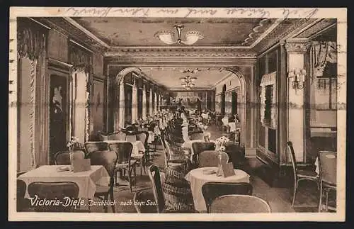 AK Berlin, Gasthaus Victoria Cafe u. Diele K. Hofmann, Unter den Linden 46, Innenansicht
