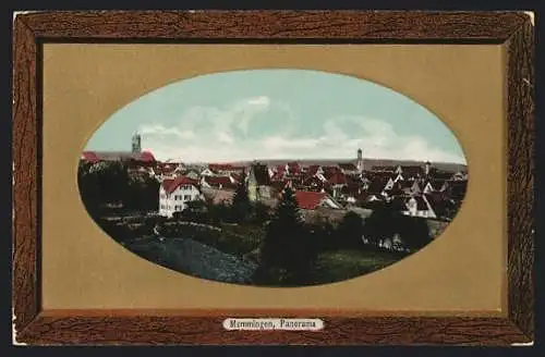 AK Memmingen, Teilansicht aus der Vogelschau, im Rahmen