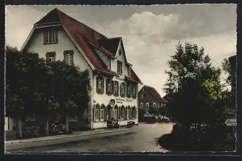 AK Weizen /Baden, Gasthaus Sonne Weizener Häusle B. Oeschger, Ansicht mit Strasse