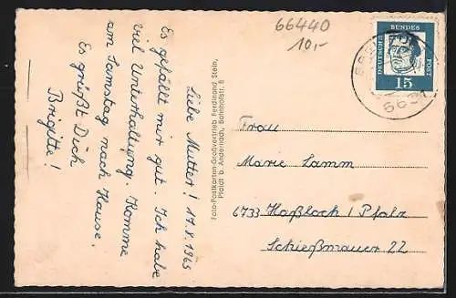 AK Breitfurt /Saar, Kirche, Ortspartie mit Turm, Gesamtansicht