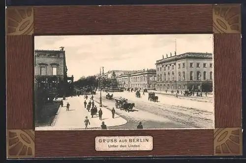 AK Berlin, Partie Unter den Linden, im Rahmen