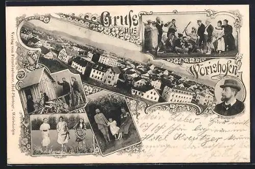 AK Wörishofen, Portrait Dr. Baumgarten, Junge Damen beim Kneippen, Ortsansicht