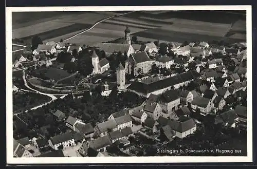 AK Bissingen /Donauwörth, Totalansicht vom Flugzeug aus