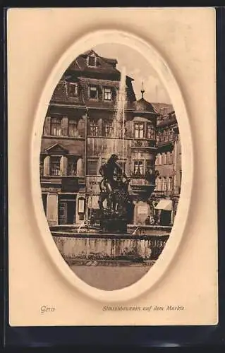 AK Gera, Simonbrunnen auf dem Markte, Rahmen