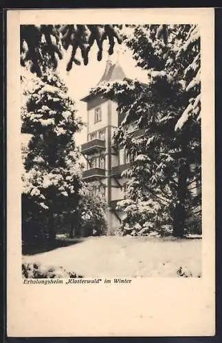 AK Klosterlausnitz i. Thür., Erholungsheim Klosterwald im Winter