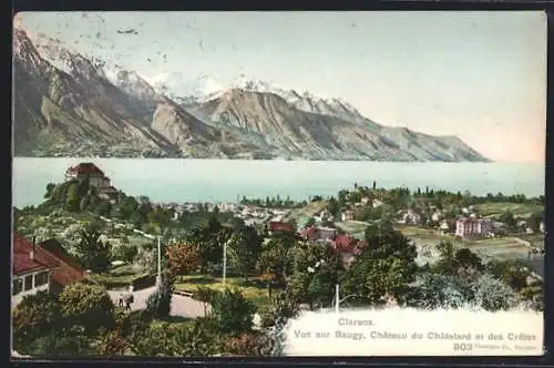AK Clarens, Vue sur Baugy, Chateau du Chatelard et des Cretes