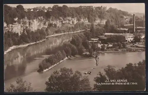 AK Geneve, La jonction du Rhone et de l`Arve