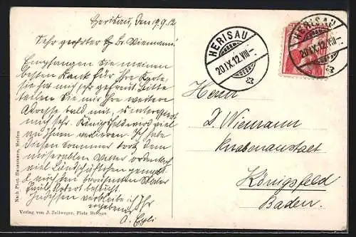 AK Herisau, Teilansicht mit Kirche