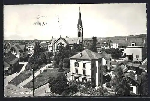 AK Ober-Wetzikon /ZH, Ortsansicht mit Kirche
