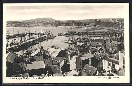 AK Scarborough, Harbour from Castle