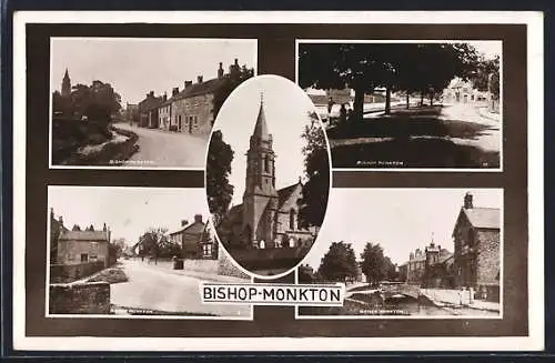 AK Bishop-Monton, Kirche, Brücke, Strassenpartie