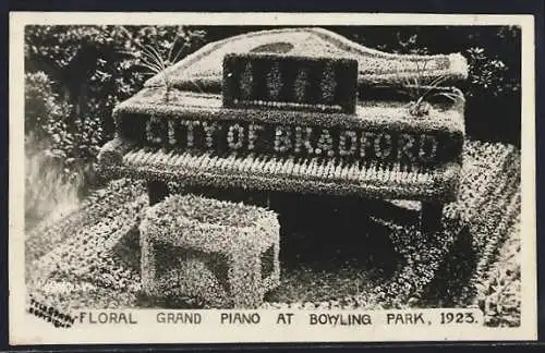 AK Bradford, Floral Grand Piano at Bowling Park 1923