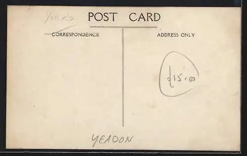 AK Yeadon, C C 1st Eleven 1909