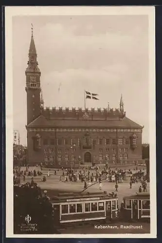 AK Kobenhavn, Raadhuset, Strassenbahn