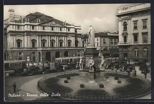 AK Milano, Piazza della Scala, Strassenbahn