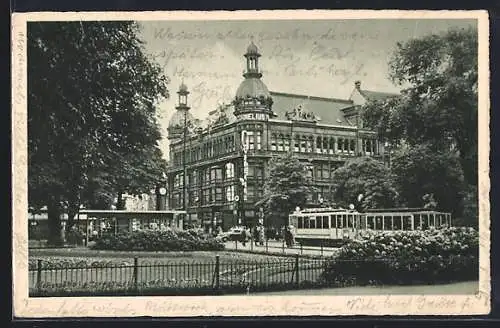 AK Düsseldorf, Königsalle mit Strassenbahn